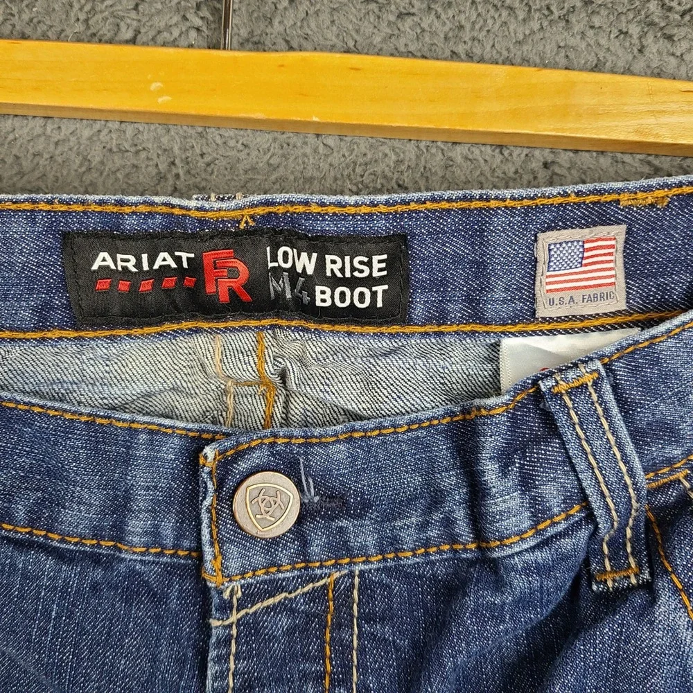 Ariat FR M4 Low Rise Boot Cut Jeans Mens 32x32 Blue Flame Resistant CAT 2 Denim